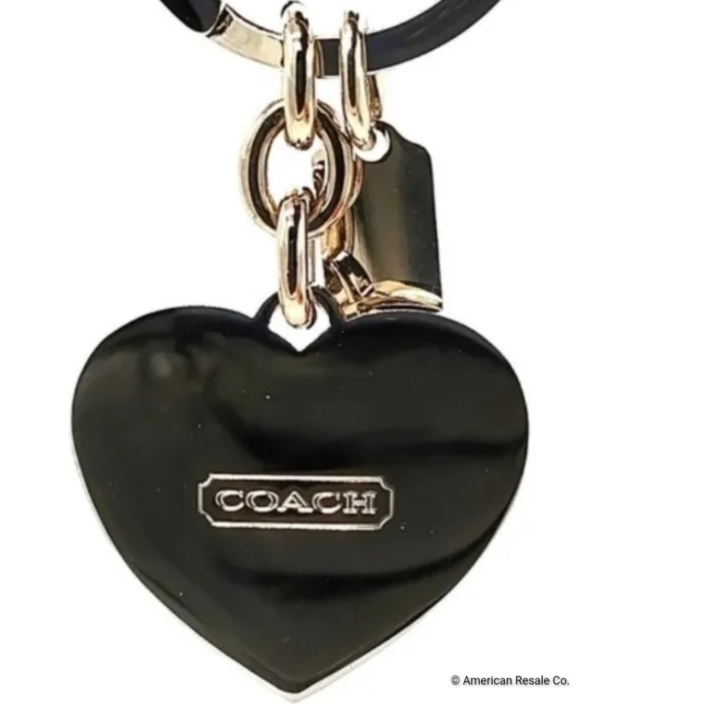 COACH Vintage Green Enamel Heart Keychain Fob - Picture 5 of 7
